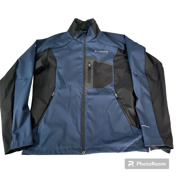 Columbia Omni-Shield Interchange Titanium Blue Black Zip-up Soft Shell Jacket M - Picture 14 of 14